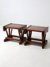 mid century rustic pine end tables