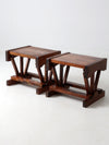 mid century rustic pine end tables