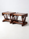 mid century rustic pine end tables