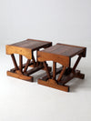 mid century rustic pine end tables