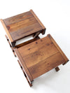 mid century rustic pine end tables
