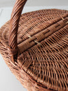 vintage wicker split-lid picnic basket