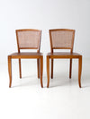 mid century cane back chairs pair