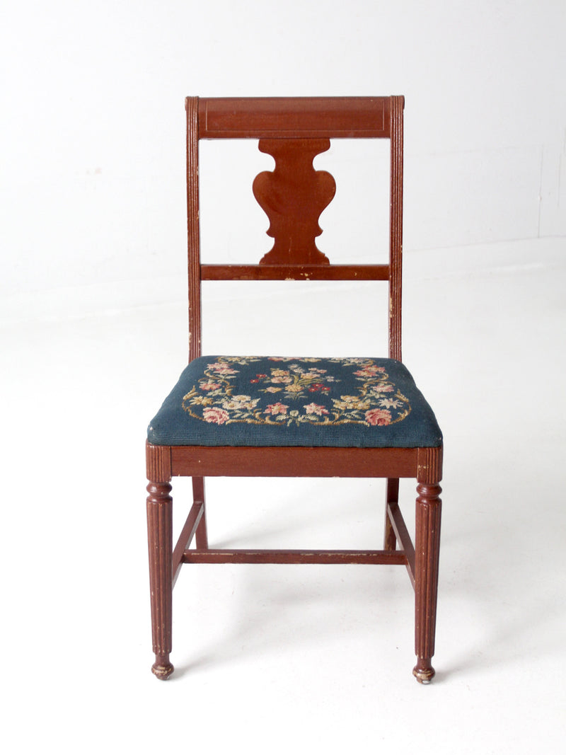 vintage needlepoint upholstered accent chair