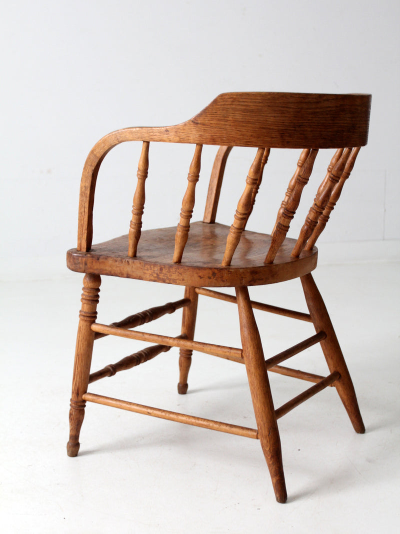 antique rustic captain's chair