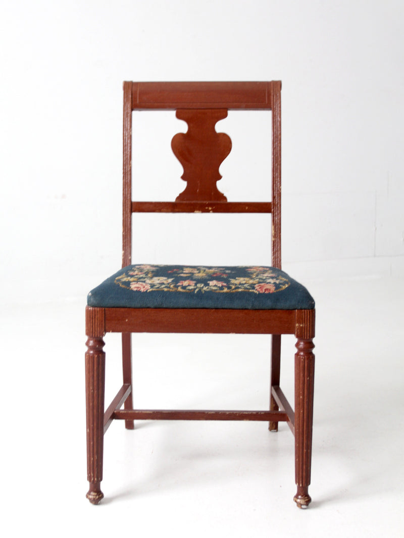 vintage needlepoint upholstered accent chair