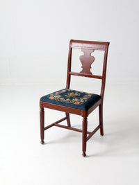 vintage needlepoint upholstered accent chair