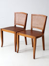 mid century cane back chairs pair