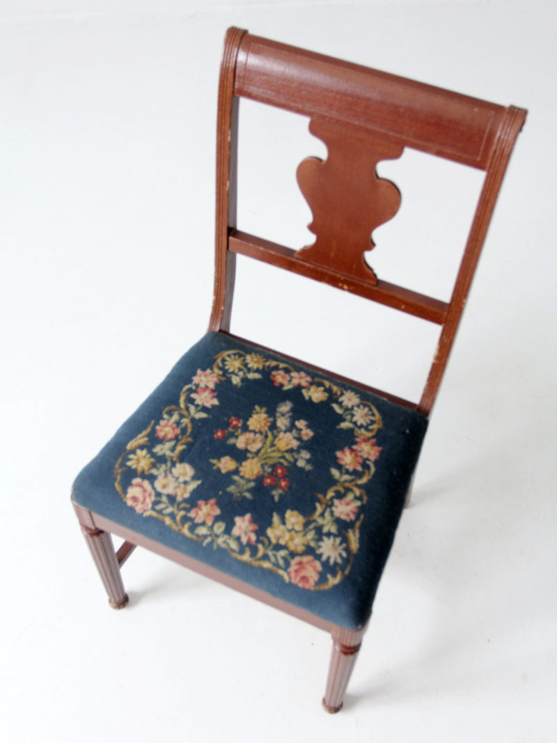 vintage needlepoint upholstered accent chair