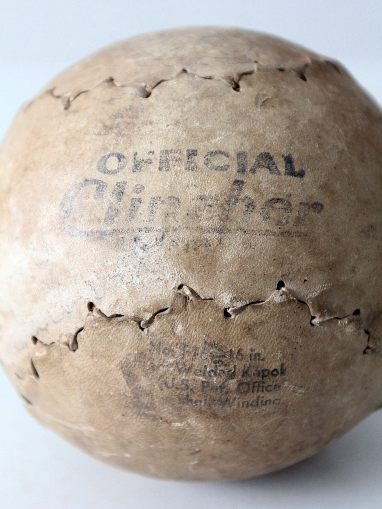 vintage official Clincher leather softball