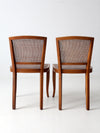 mid century cane back chairs pair