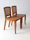 mid century cane back chairs pair