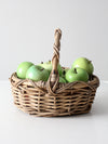 vintage woven gathering basket