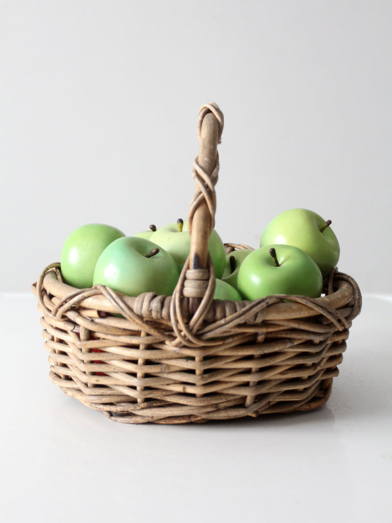 vintage woven gathering basket