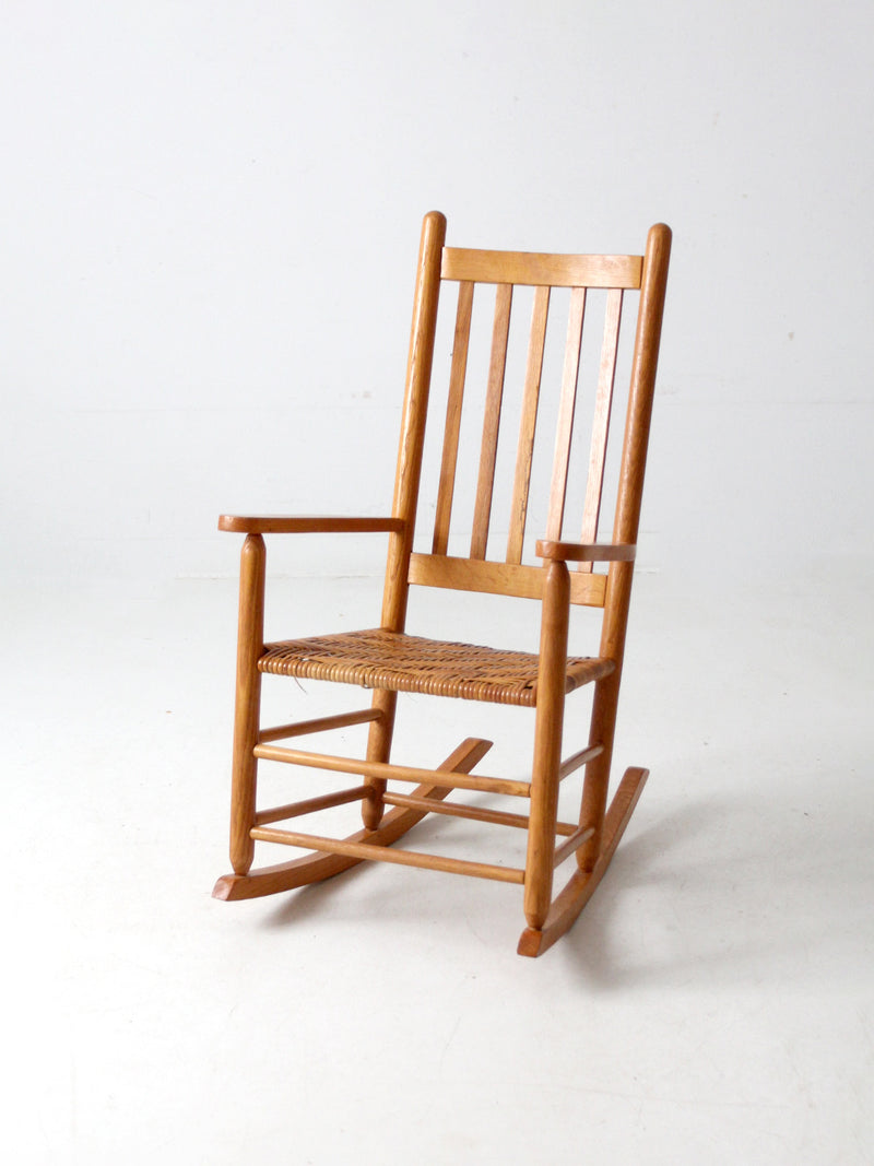 antique herringbone seat rocking chair