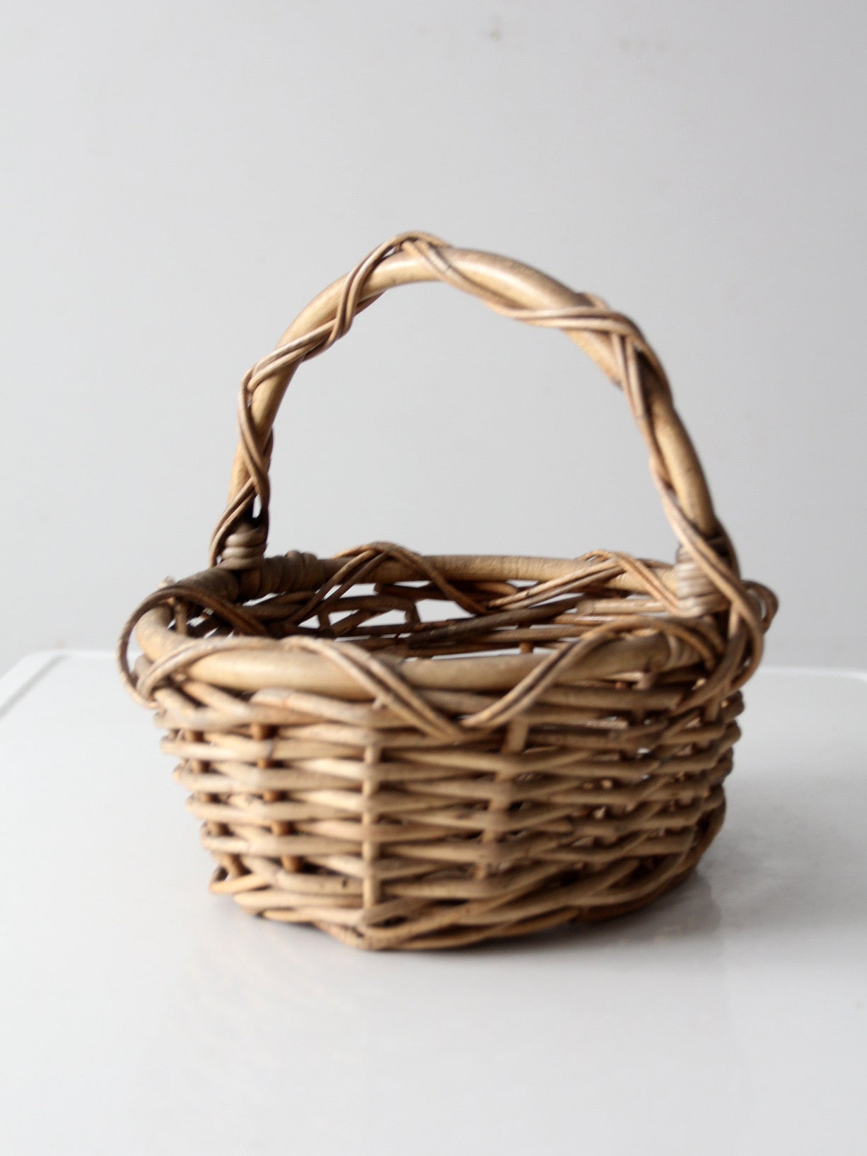 vintage woven gathering basket