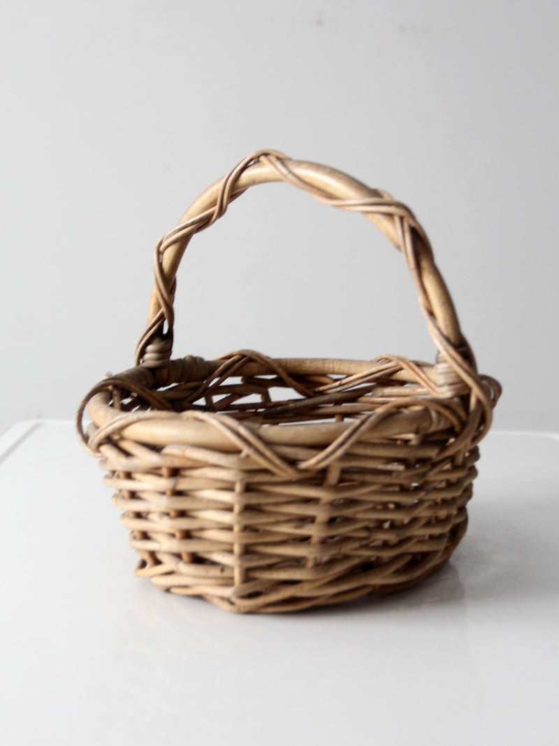 vintage woven gathering basket