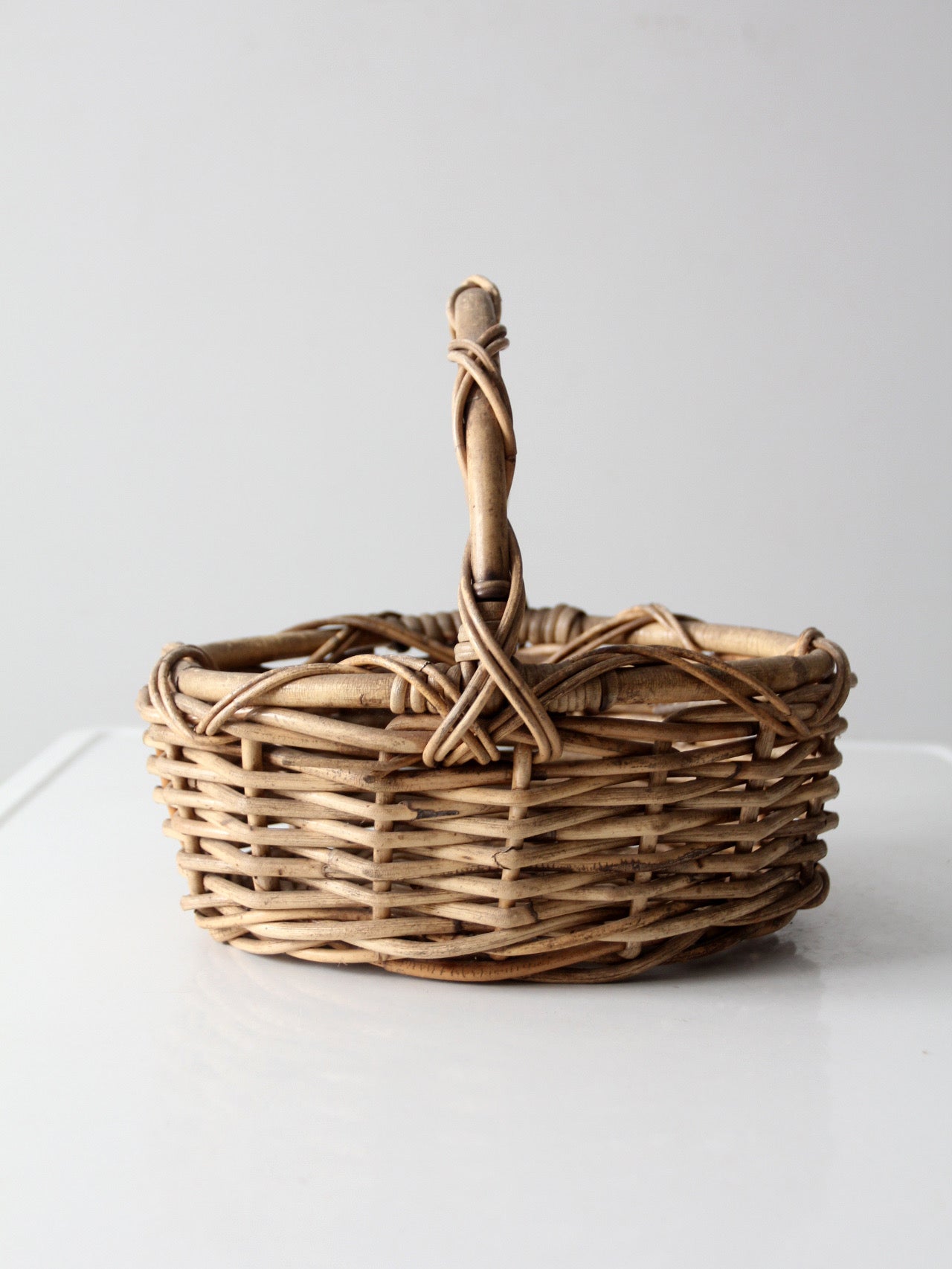 vintage woven gathering basket