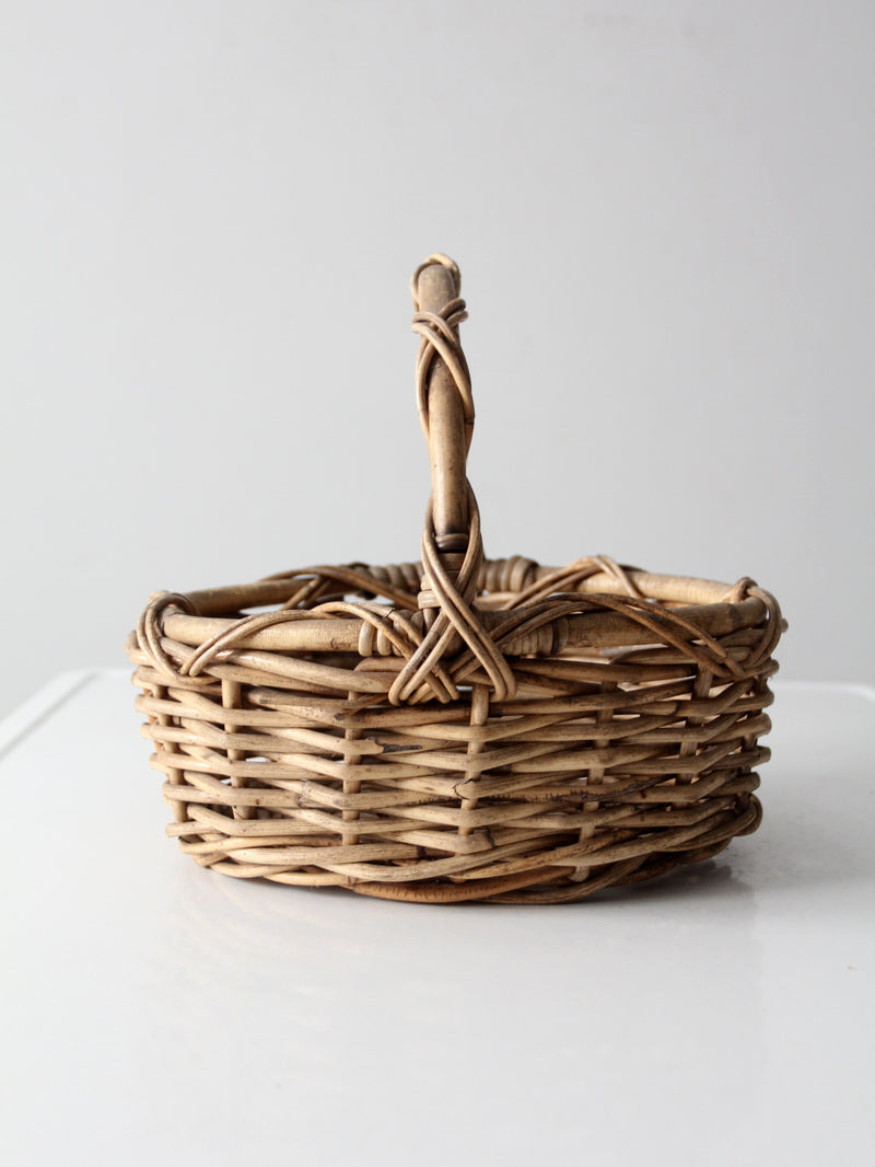 vintage woven gathering basket