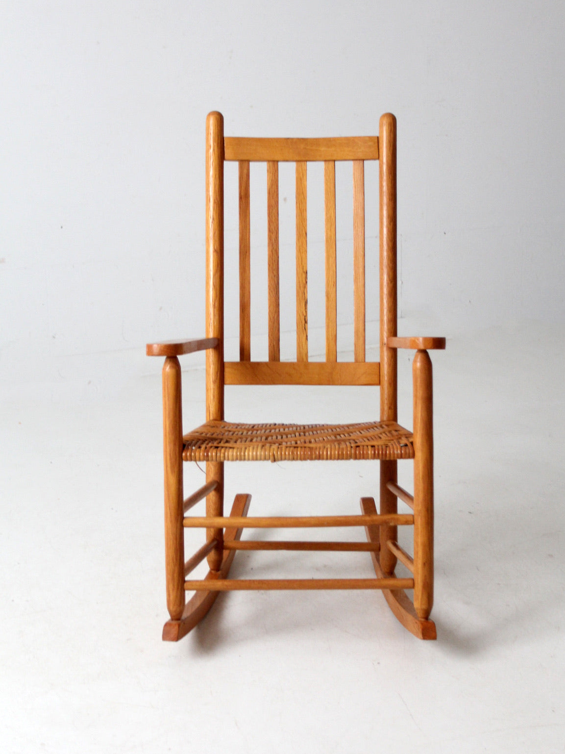 antique herringbone seat rocking chair