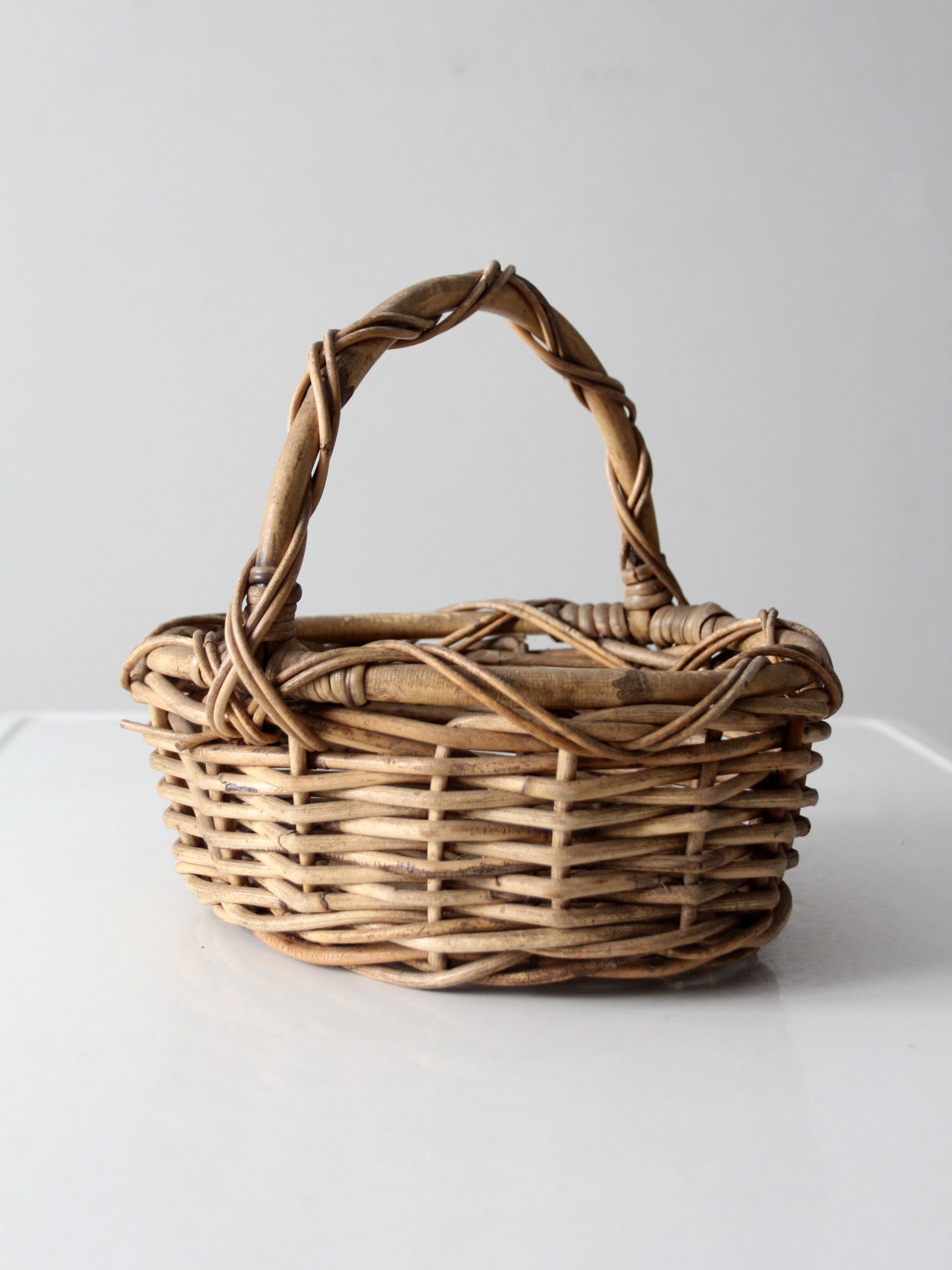 vintage woven gathering basket