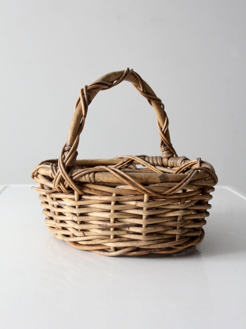 vintage woven gathering basket
