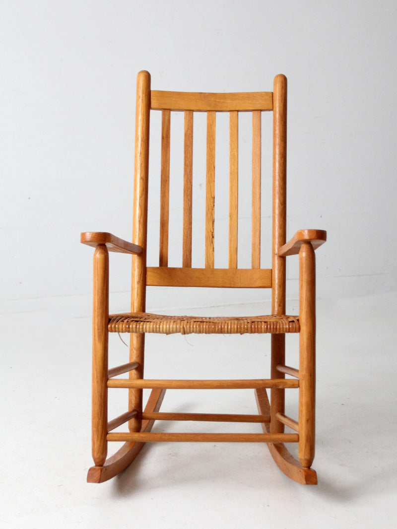 antique herringbone seat rocking chair