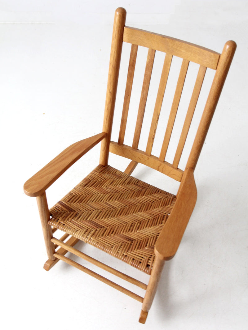 antique herringbone seat rocking chair
