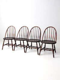 set of 4 vintage Windsor hoop back dining chairs