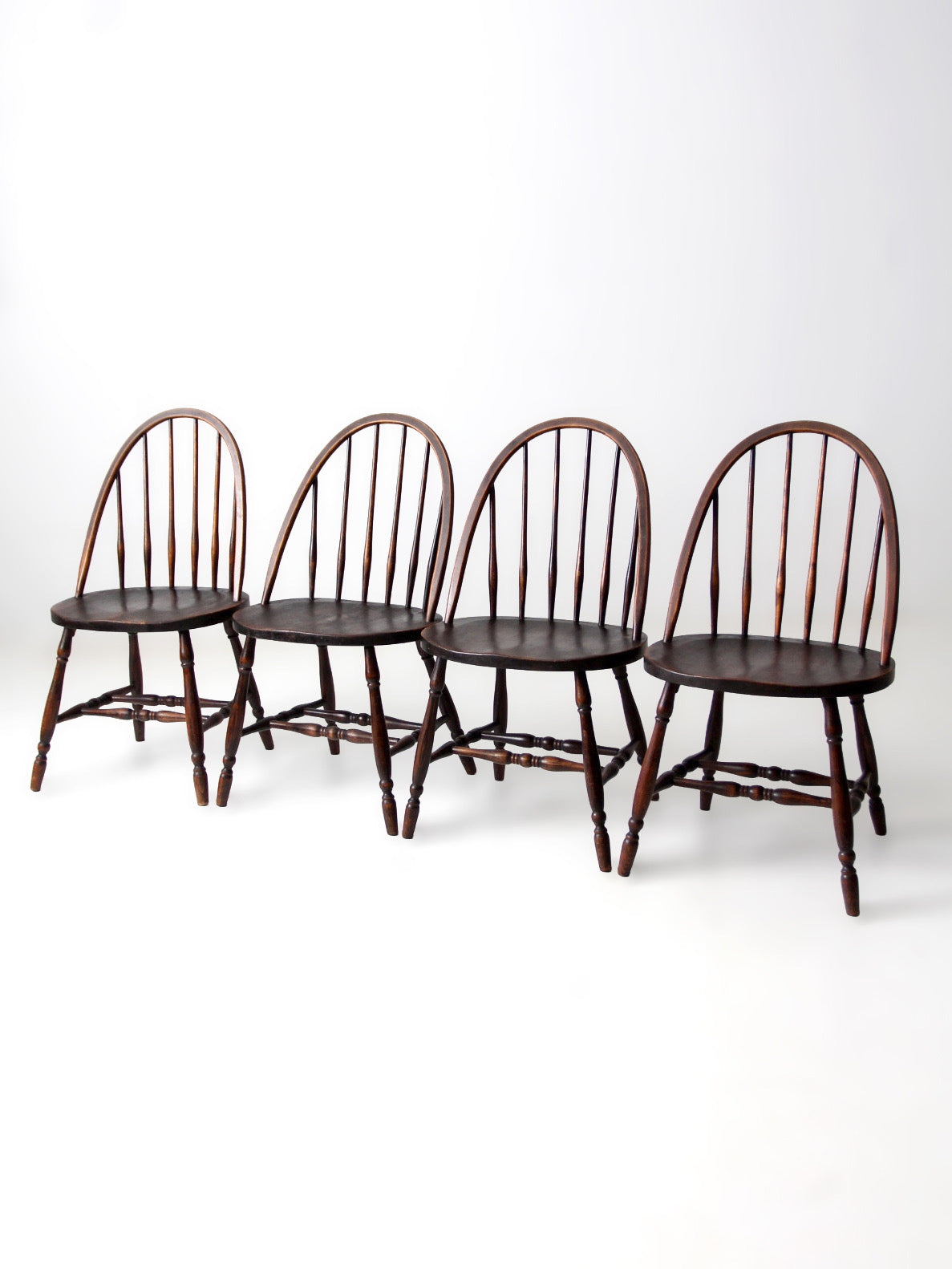 set of 4 vintage Windsor hoop back dining chairs