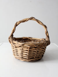 vintage woven gathering basket