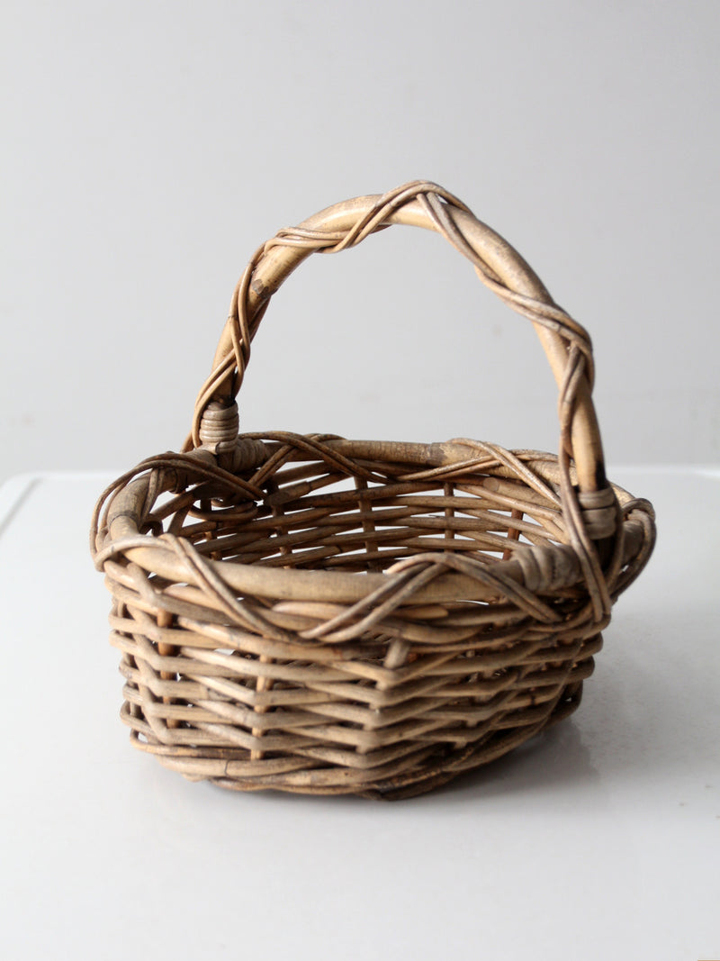 vintage woven gathering basket