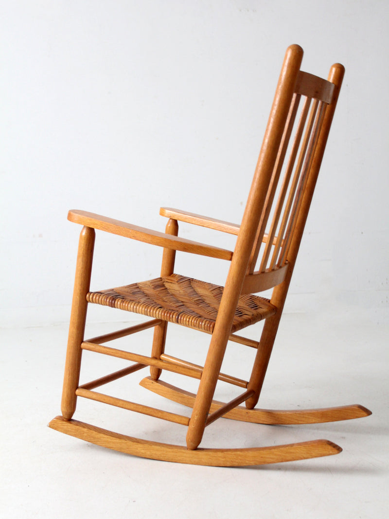 antique herringbone seat rocking chair