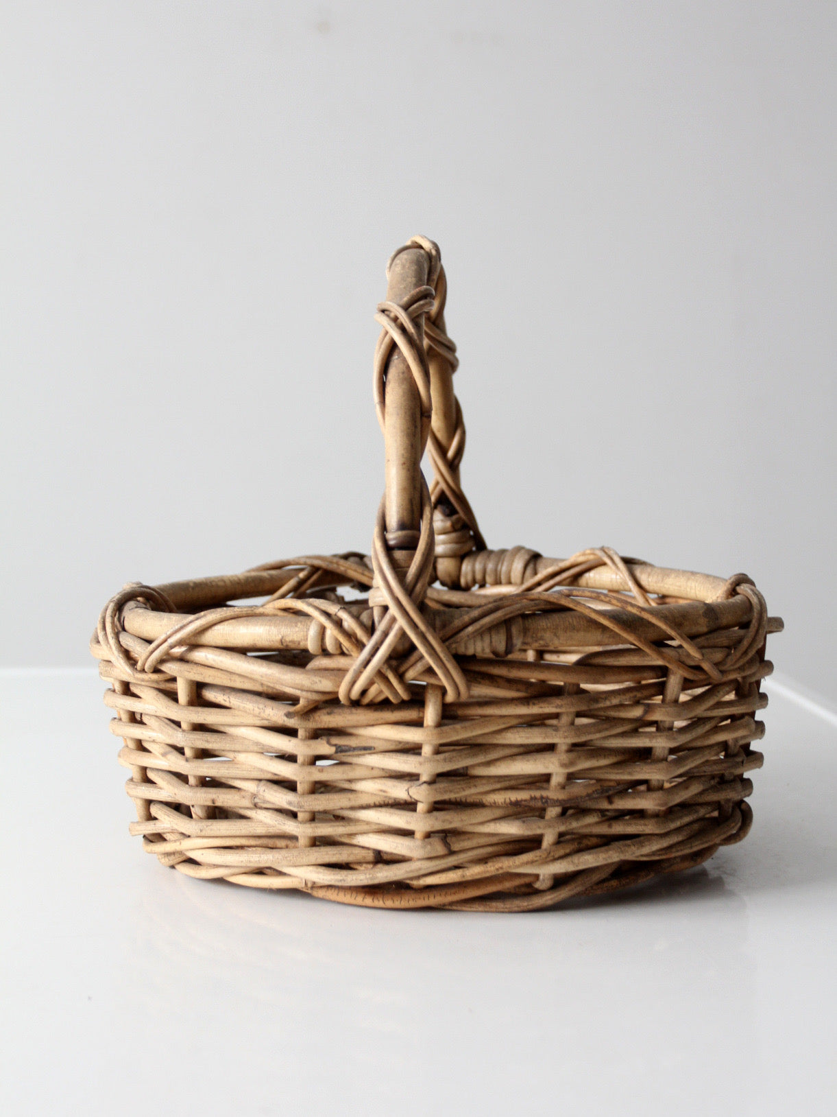 vintage woven gathering basket
