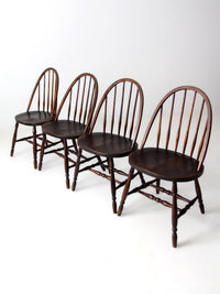 set of 4 vintage Windsor hoop back dining chairs