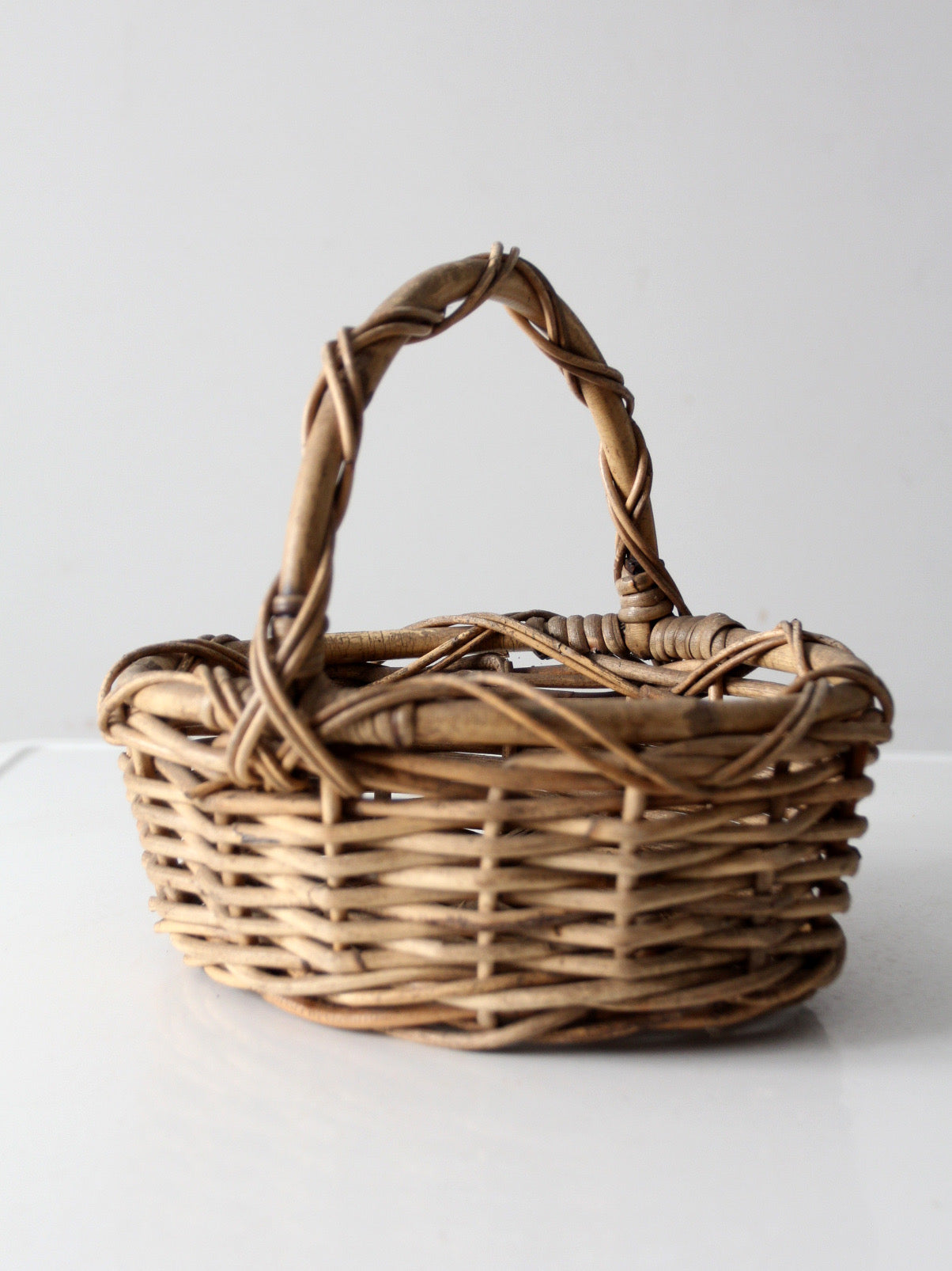 vintage woven gathering basket