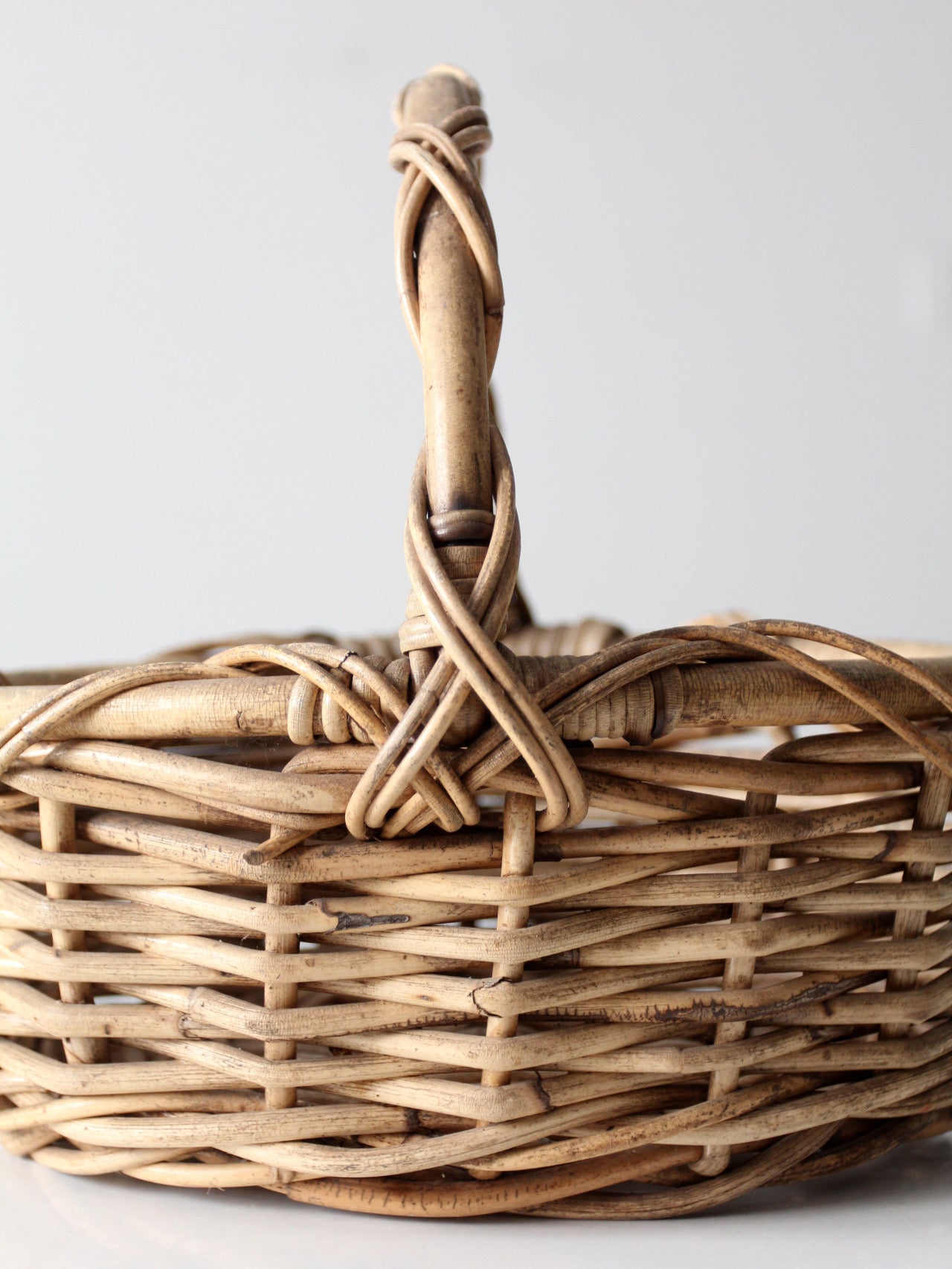 vintage woven gathering basket