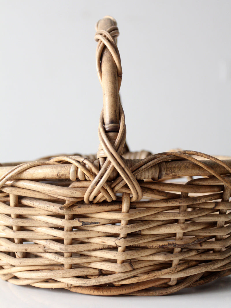 vintage woven gathering basket