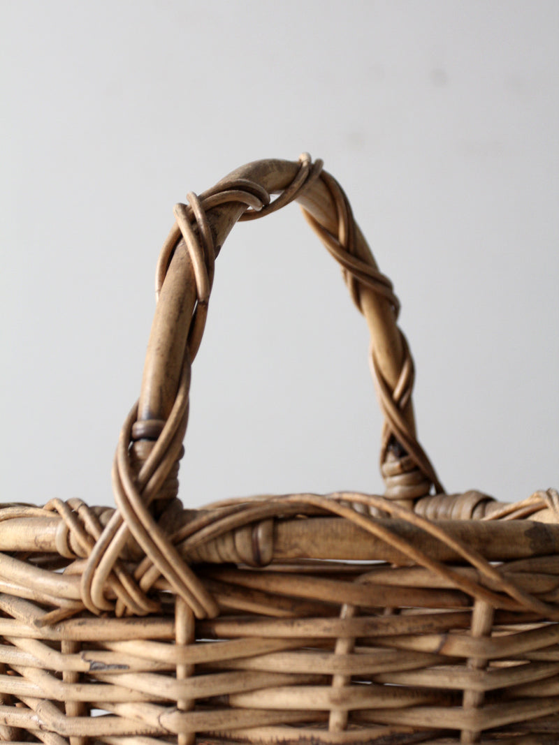 vintage woven gathering basket