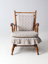 mid-century Colonial style upholstered armchair