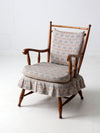mid-century Colonial style upholstered armchair