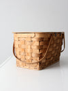 vintage splint weave picnic basket