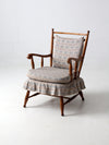 mid-century Colonial style upholstered armchair