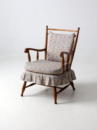 mid-century Colonial style upholstered armchair
