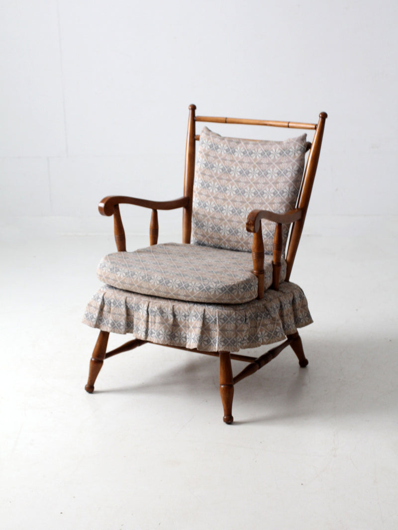mid-century Colonial style upholstered armchair