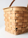 vintage splint weave picnic basket