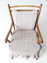 mid-century Colonial style upholstered armchair