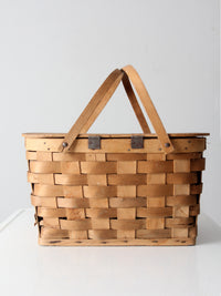 vintage splint weave picnic basket