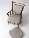 mid-century Colonial style upholstered armchair