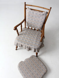 mid-century Colonial style upholstered armchair